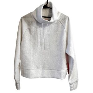 Juicy Couture Sport White Rose Textured Pullover Hoodie Medium NWT‎